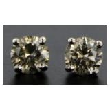 14kt White Gold Brilliant 1.00 ct Diamond Earrings