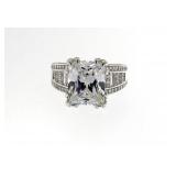 Radiant Cut 6.50 ct White Topaz Designer Ring