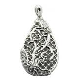 Large Pear Cut White Topaz Pendant