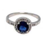 Beautiful Round Sapphire Solitaire Ring