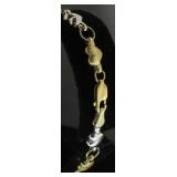 10kt White & Yellow Gold Heart Bracelet