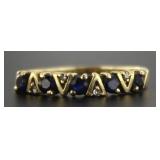 10kt Gold Natural Sapphire Anniversary Ring
