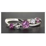 10kt Gold Pink & White Sapphire Ring