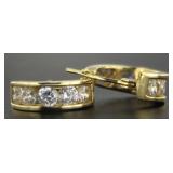 10kt Gold 1.00 ct White Topaz Huggie Hoop Earrings