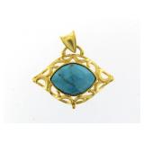 Genuine Marquise 6.00 ct Turquoise Pendant