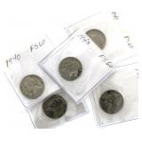 (5) Jefferson War Nickels *Better