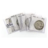 (6) Better Date Franklin Silver Halves