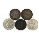 (5) 1893 Columbus Expo Silver Commemorative Halves
