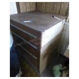Rolling 3 drawer cabinet w/ contents (misc. electr
