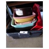 Empty plastic containers