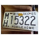Vintage mobile home license plate