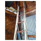 9 rung vintage wood ladder & other