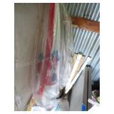 Patio umbrella w/ base & folding table