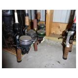 7 fishing rods w/ 5 reels