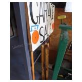 Misc. garage/rummage sale signs in shed