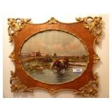 Antique framed print - AS IS - 26" x 22"