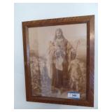 Antique print of Jesus  19" x 16"