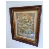 Antique framed print 21"h x 18"w