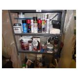 Paints, caulk, flex seal & other (3 shelves)