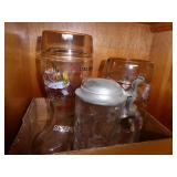 3 glass mugs/steins