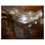 3 glass mugs/steins