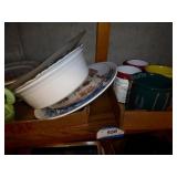2 boxes mugs & dishes
