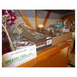 Row clear glass  dishes