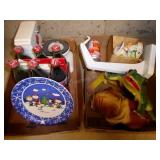 2 boxes decor items & Coca Cola bottles