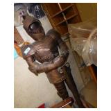 Metal knight statue
