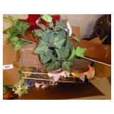 Box artificial flowers & misc.