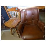 2 unmatched chairs