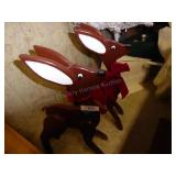 Pair wooden reindeer