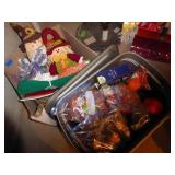 2 totes Halloween & Thanksgiving decorations