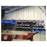 Misc. wheel weights & valve stems w/ rack (BUYER R