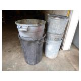 Metal & plastic garbage cans