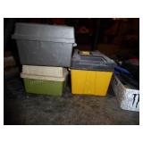 3 plastic tool boxes