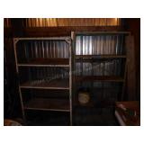 2 metal shelves 65"h & 69"h