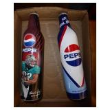 2 metal Pepsi bottles