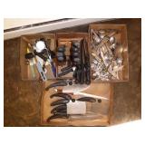 4 boxes knives & utensils
