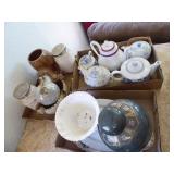 3 boxes: kettles, dishes, jars