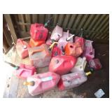 Lot of plastic gas cans