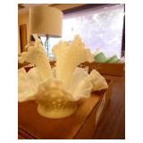 Hobnail milk glass epergne