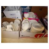 5 boxes Pfaltzgraff dishes - some have heavy wear