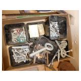 2 boxes bolts, screws, screw-eyes & clips