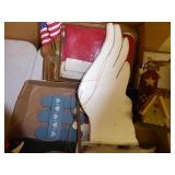 2 boxes: flag & yard decor