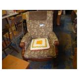 Antique upholstered chair 39"H x 28"W