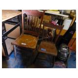 2 wooden chairs