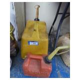 2 gas cans w/ contents