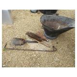 Galvanized pail & tools