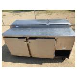 Stainless steel cooler box on wheels 67"W